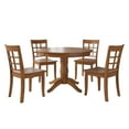 thumbnail image 1 of Lexington 5-Piece Wood Dining Set, Round Table and 4 Window Back Chairs, Oak, 1 of 8