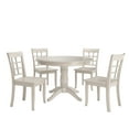thumbnail image 1 of Lexington 5-Piece Wood Dining Set, Round Table and 4 Window Back Chairs, White, 1 of 6