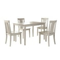 thumbnail image 1 of Lexington 5-Piece Wood Dining Set with 4 Slat Back Chairs, White, 1 of 6