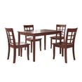 thumbnail image 1 of Lexington 5-Piece Wood Dining Set with 4 Window Back Chairs, Berry Red, 1 of 6