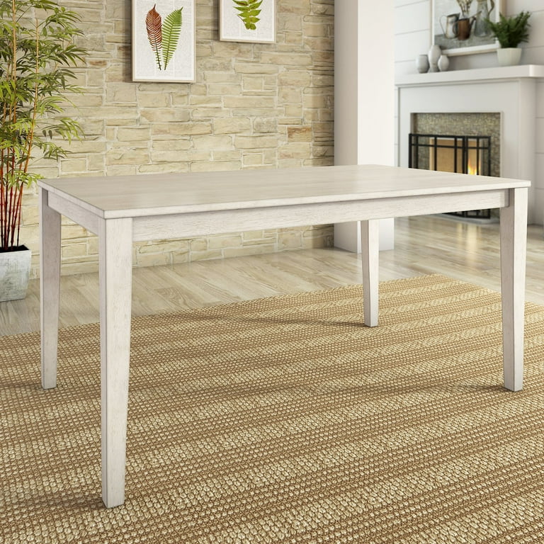 Lexington 6 Piece Dining Set with 60 Dining Table Bench and 4 Mission Back Chairs Antique White Walmart
