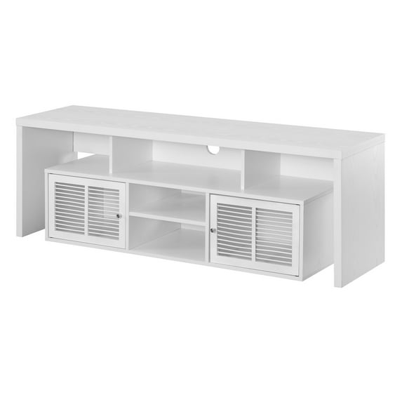 Lexington 60 inch TV Stand with Storage Cabinets and Shelves, White