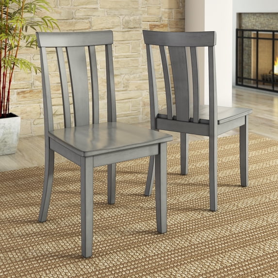 Lexington 7-Piece Dining Set with 60 Dining Table and 6 Slat Back Chairs, Antique Grey