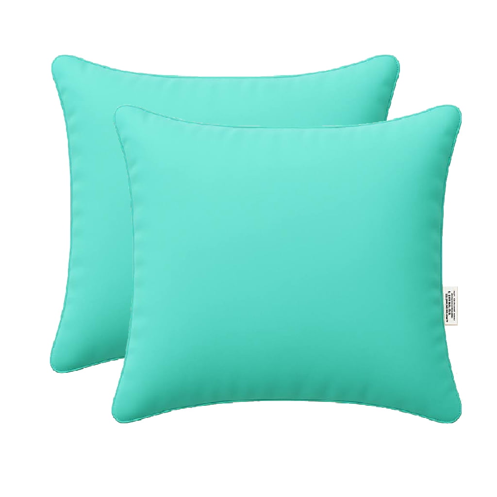 Lexington Aqua Square Outdoor Throw Pillow （Set of 2)