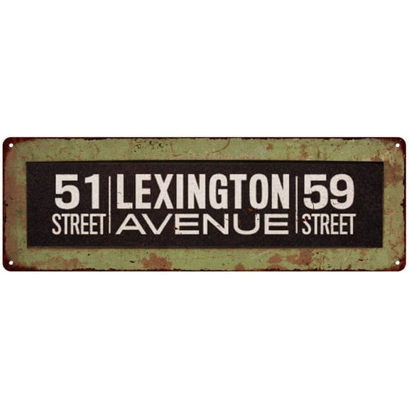 Lexington Ave Trollery Bus Roll Vintage Metal Sign 8x24 108240072009