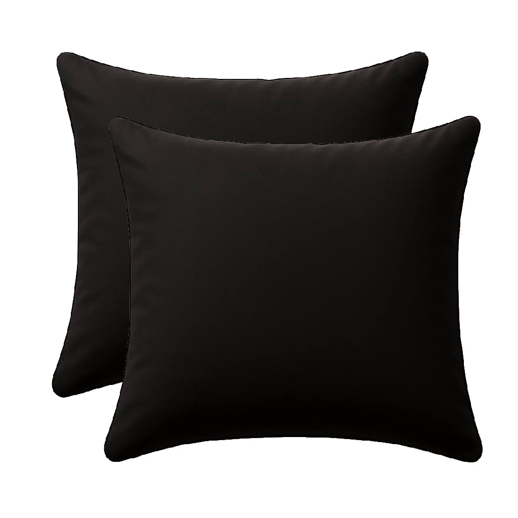 Lexington Black Square Outdoor Throw Pillow （Set of 2)