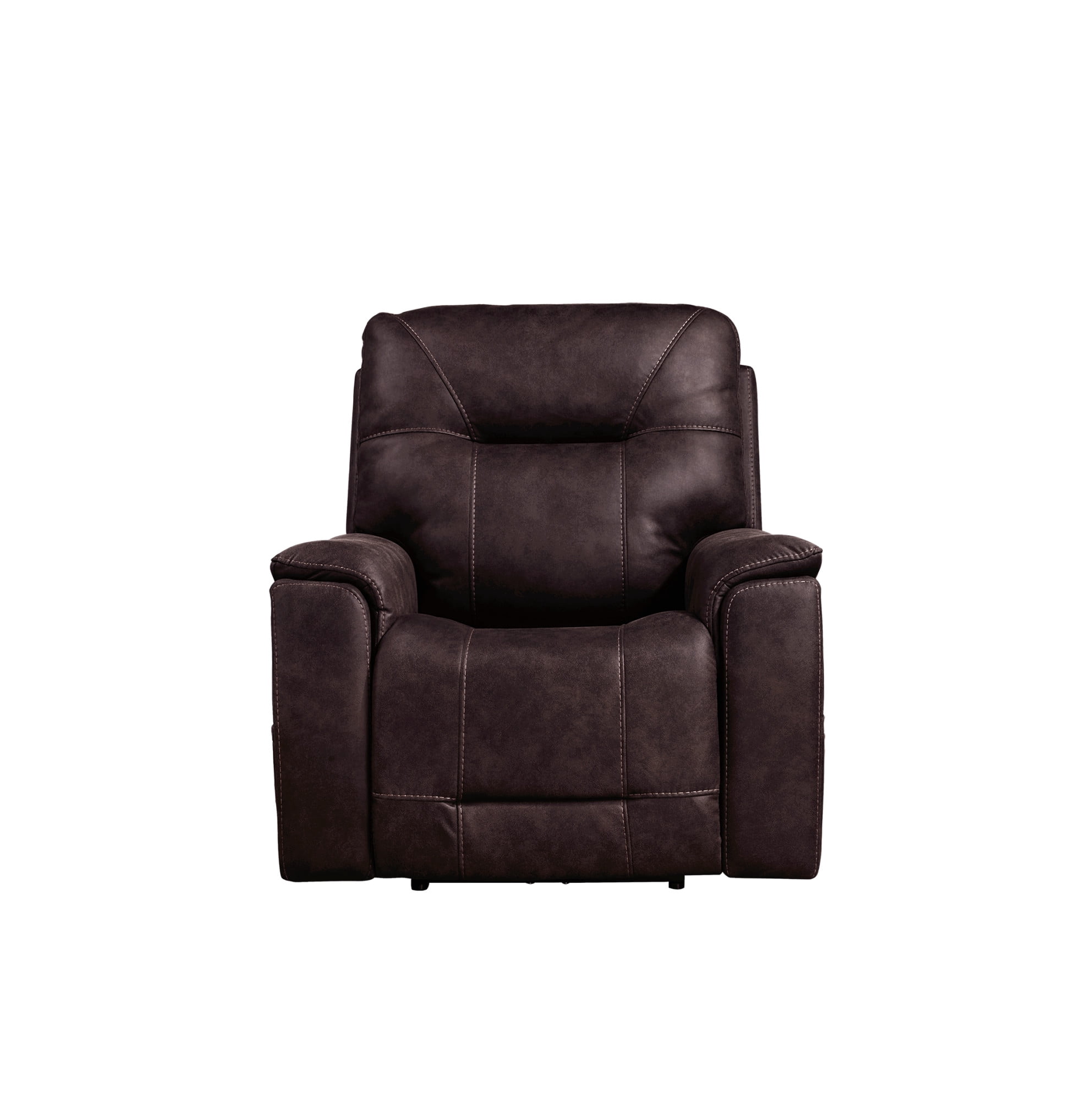 Steve Silver Lexington Triple Power Recliner, Walnut Leatherette, Power Headrest, Lumbar