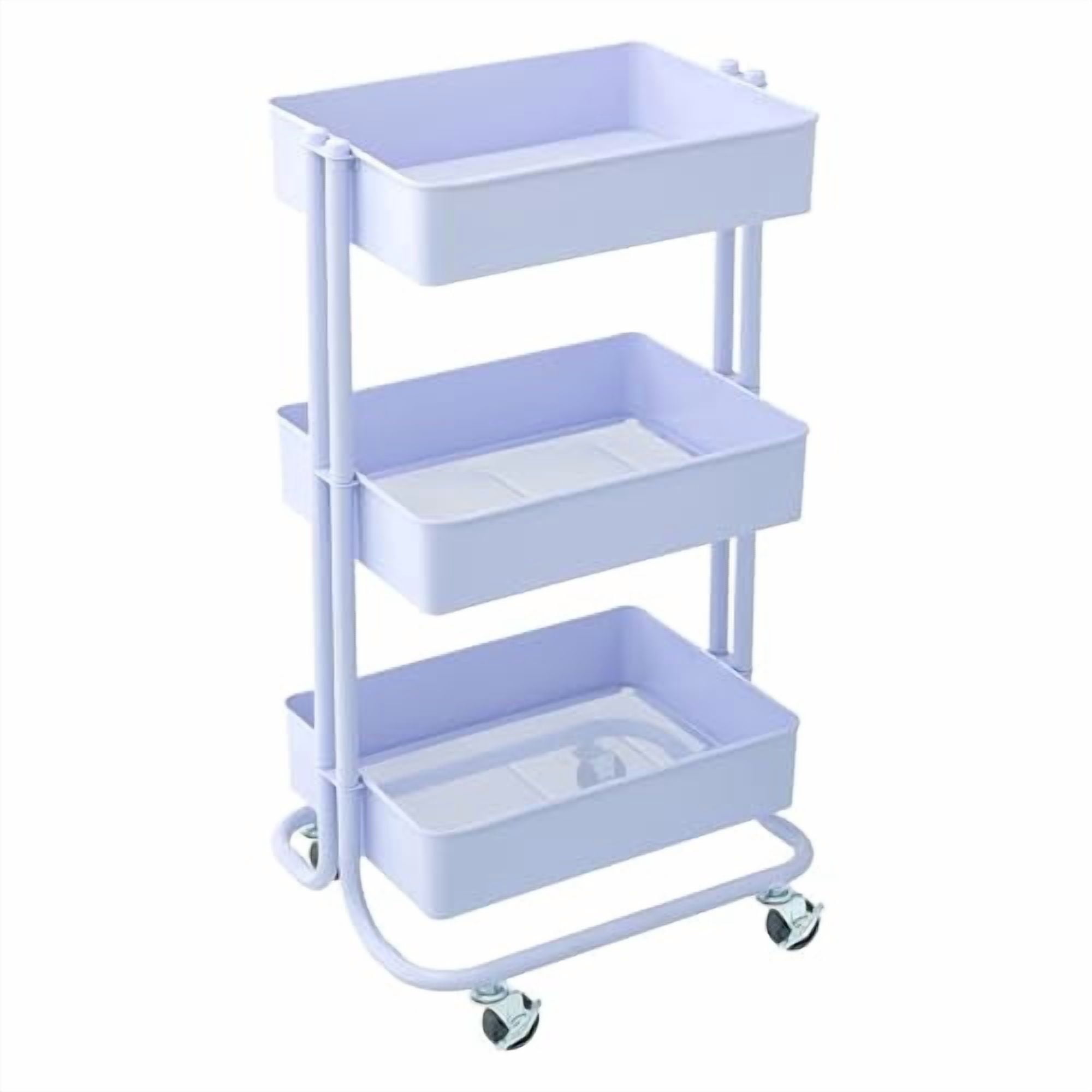 Simply Tidy Lexington White 3-Tier Metal Rolling Cart - Walmart.com