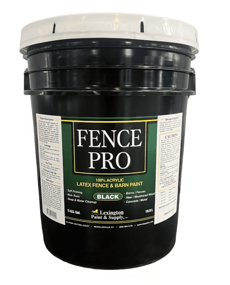 Lexington Fence Pro 100% Acrylic Latex Fence and Barn Paint, Black Lexington Fence Pro 100% Acrylic Latex Fence and Barn Paint, Black