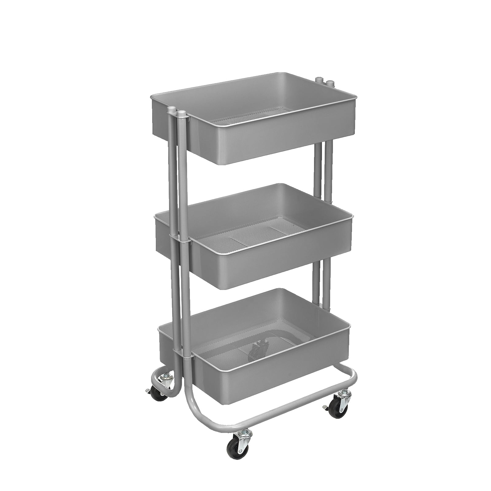 LittleThing 3本セット Simply Tidy Lexington Black 3-Tier Metal Rolling Cart - Movable