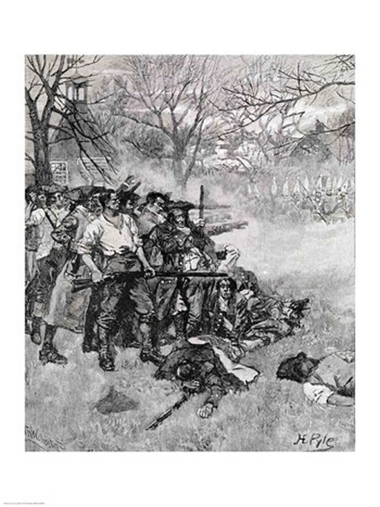 Lexington Green - If they want war it may as well begin here Canvas Art - Howard Pyle (18 x 24)