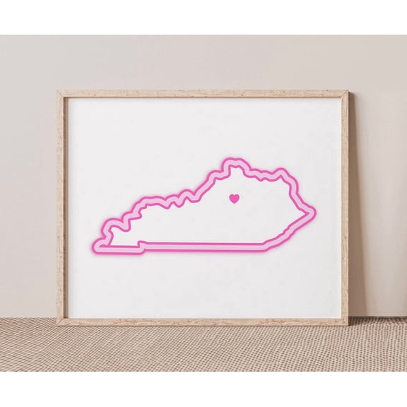 Lexington Kentucky Heart Map Wall Art Print Unframed Paper Print