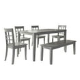 thumbnail image 1 of Lexington Large Dining Set with Bench and 4 Window Back Chairs, Antique Grey, 1 of 7