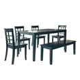 thumbnail image 1 of Lexington Large Dining Set with Bench and 4 Window Back Chairs, Dark Denim, 1 of 7