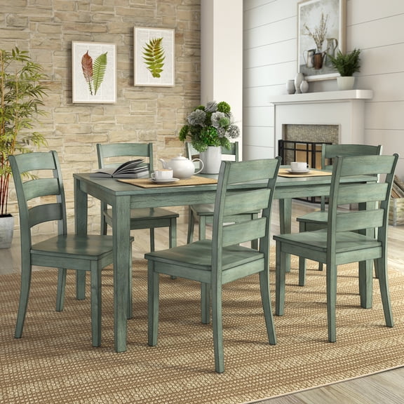Lexington 60-inch Rectangular Dining Set with Ladder Back Chairs, Multiple Finishes