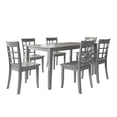 thumbnail image 1 of Lexington Large Wood Dining Set with 6 Window Back Chairs, Antique Grey, 1 of 6