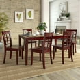 thumbnail image 1 of Lexington Large Wood Dining Set with 6 Window Back Chairs, Berry Red, 1 of 2