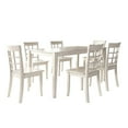 thumbnail image 1 of Lexington Large Wood Dining Set with 6 Window Back Chairs, White, 1 of 5