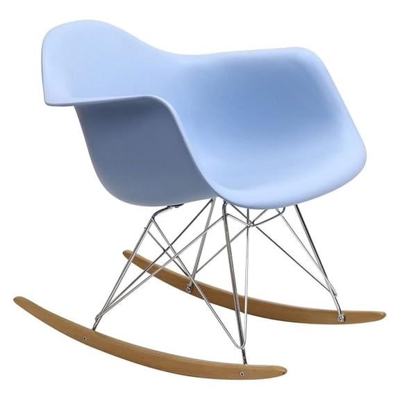 Lexington Modern Molded Plastic Armchair Rocker, Blue