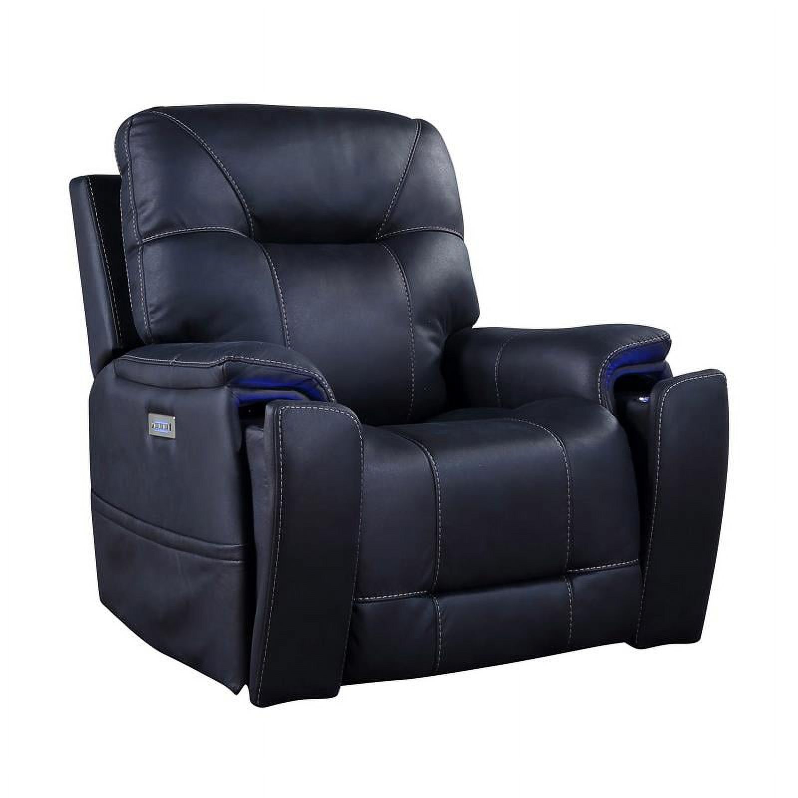 Lexington Ocean Blue Faux Leather Power Media Recliner