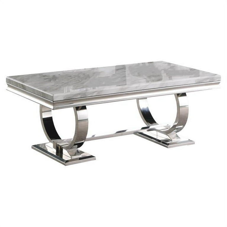 Marble and stainless on sale steel coffee table