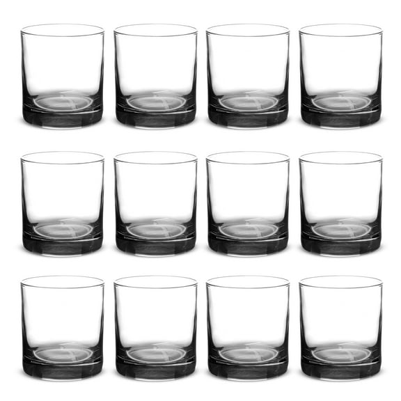 Lexington Rocks Whiskey Glass 10.5 oz, Set of 12, Bulk Pack - Perfect for Scotch, Bourbon, Whiskey, Cocktail - Black