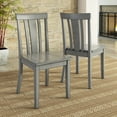 Lexington Slat Back Wood Dining Chair, Set of 2, Antique Grey