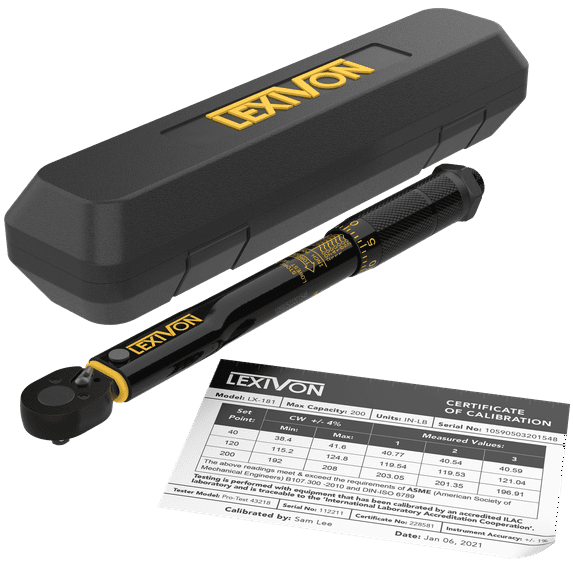 Lexivon Inch Pound Torque Wrench 1/4-Inch Drive , 20-200 in-lb/2.26-22.6 Nm (LX-181)
