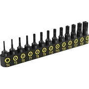 Lexivon Storage Torx Bit Set Tamper Proof Alloy Steel, 13 Pieces