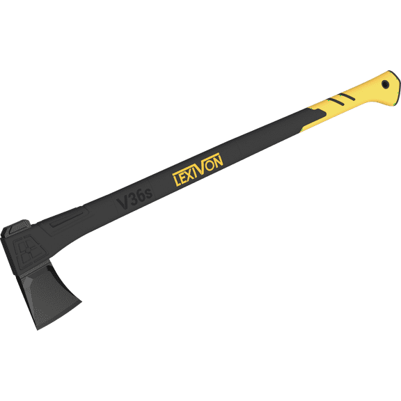 Lexivon V36s Splitting Axe, 36" Lightweight Fiberglass, Composite Handle & Ergonomic TPR Grip, Protective Carrying Sheath Included (LX-V36S)