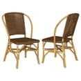 thumbnail image 1 of Lexley Woven Rattan Dining Side Chair Brown (Set of 2), 1 of 10