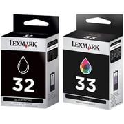 Lexmark #32 and #33 2-Pack of Genuine OEM Ink Cartridges for Lexmark X5470, X7170, P4350 Sold Without Manufacturer  Packaging May Vary