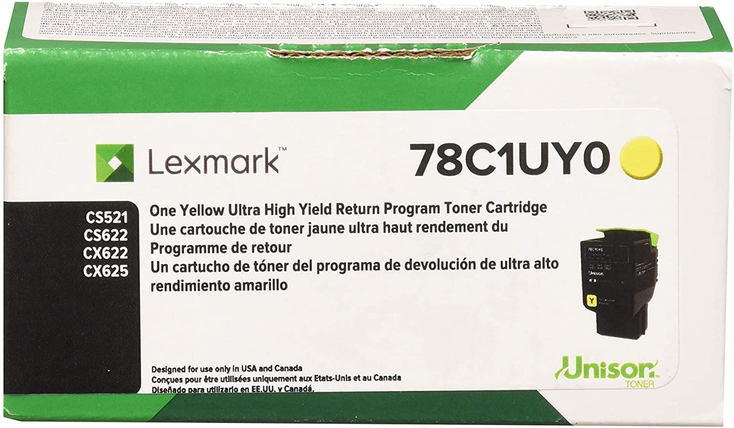 Lexmark 78C1UY0 Yellow Ultra High Yield Toner Cartridge