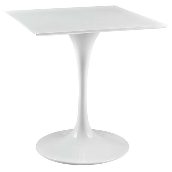 Modway Lippa 27.5" Square Modern Wood Top Dining Table in White