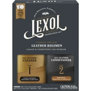 Lexol Complete 2-Step Leather Care Cleaner & Conditioner Kit with Applicator Sponges