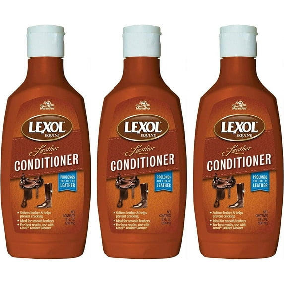 Lexol Equine 3 Pack of Leather Conditioner, 8 Ounces Each, for Tack