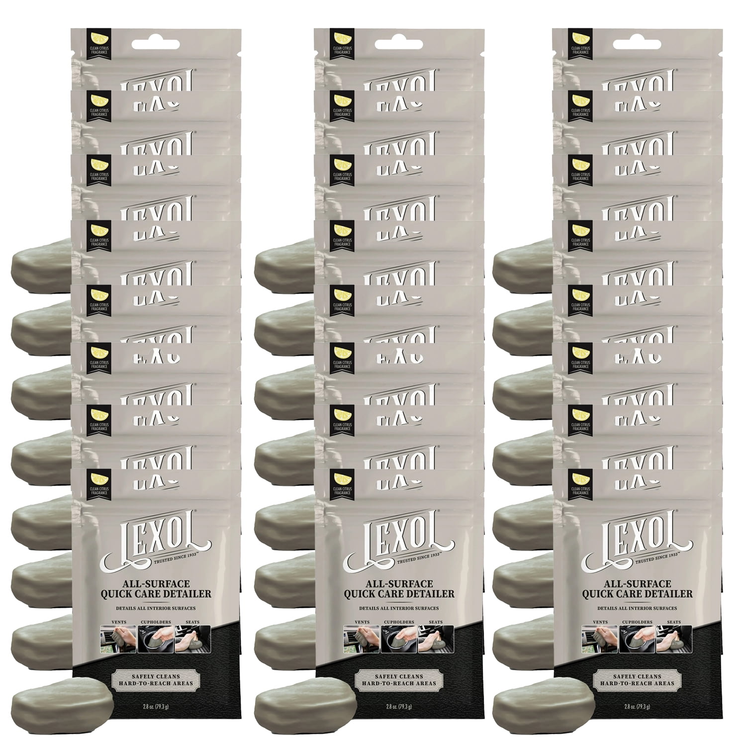 Lexol GEL Quick Care Detailer, 2.8 OZ - Premium Car Detailing Kit with Cleaning Gel, Car Putty for Cleaning - Comprehensive Car Cleaning Kit for a Gleaming Finish, 24 Packs