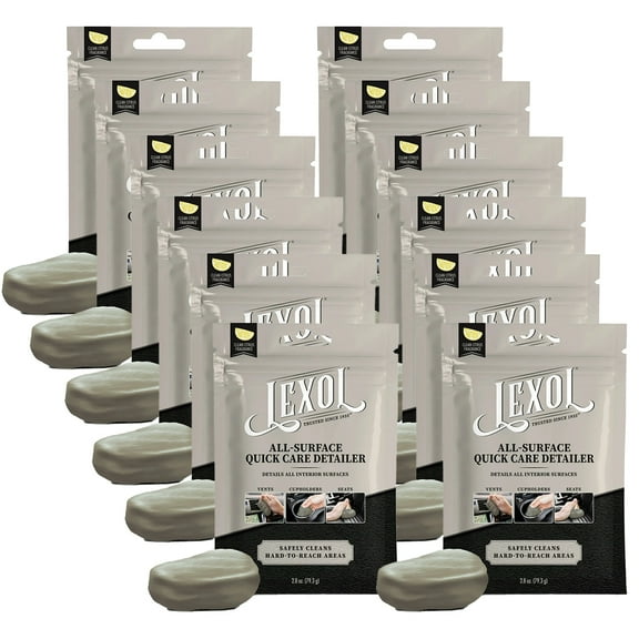 Lexol GEL Quick Care Detailer, 2.8 OZ - Premium Car Detailing Kit with Cleaning Gel, Car Putty for Cleaning - Comprehensive Car Cleaning Kit for a Gleaming Finish, 12 Packs