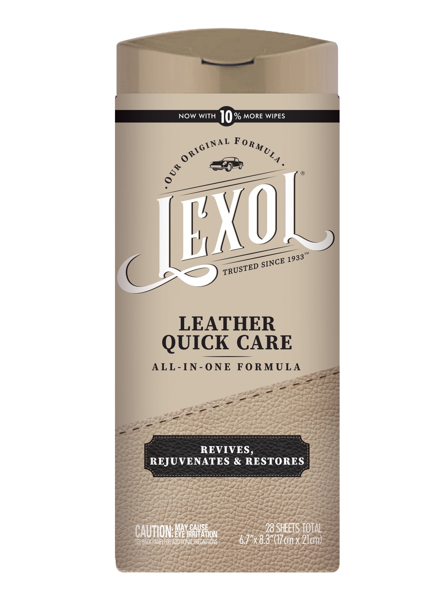 LEXOL Leather Quick Care Wipes 28-Count, All-in-One Leather