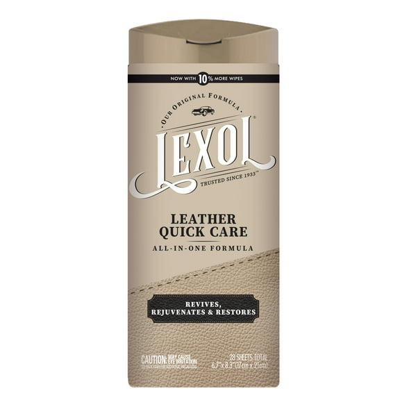 Lexol Leather Quick Care Wipes, 28-Count Pack of Leather Care Wipes