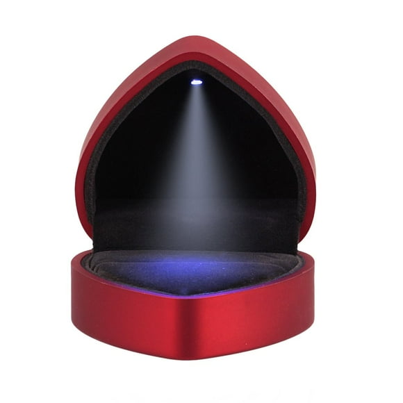 Lexon LED Diamond Ring Box Jewelry Wedding Engagement Proposal Lighted Ear Ring Pendant Case Scarlet Heart