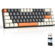 Lexon Tech RK68 60% Wireless Mechanical Keyboard, Bluetooth 5.0/2.4GHz, Hot Swappable, Blue Switch