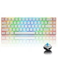 thumbnail image 1 of LexonElec MK 68 60% Mechanical Gaming Keyboard,Type-C Wired Computer Keyboard,18 Chroma RGB Backlit Keyboard Blue Switches,68 Keys Anti-ghosting for Laptop PC Gamer(White RGB), 1 of 3