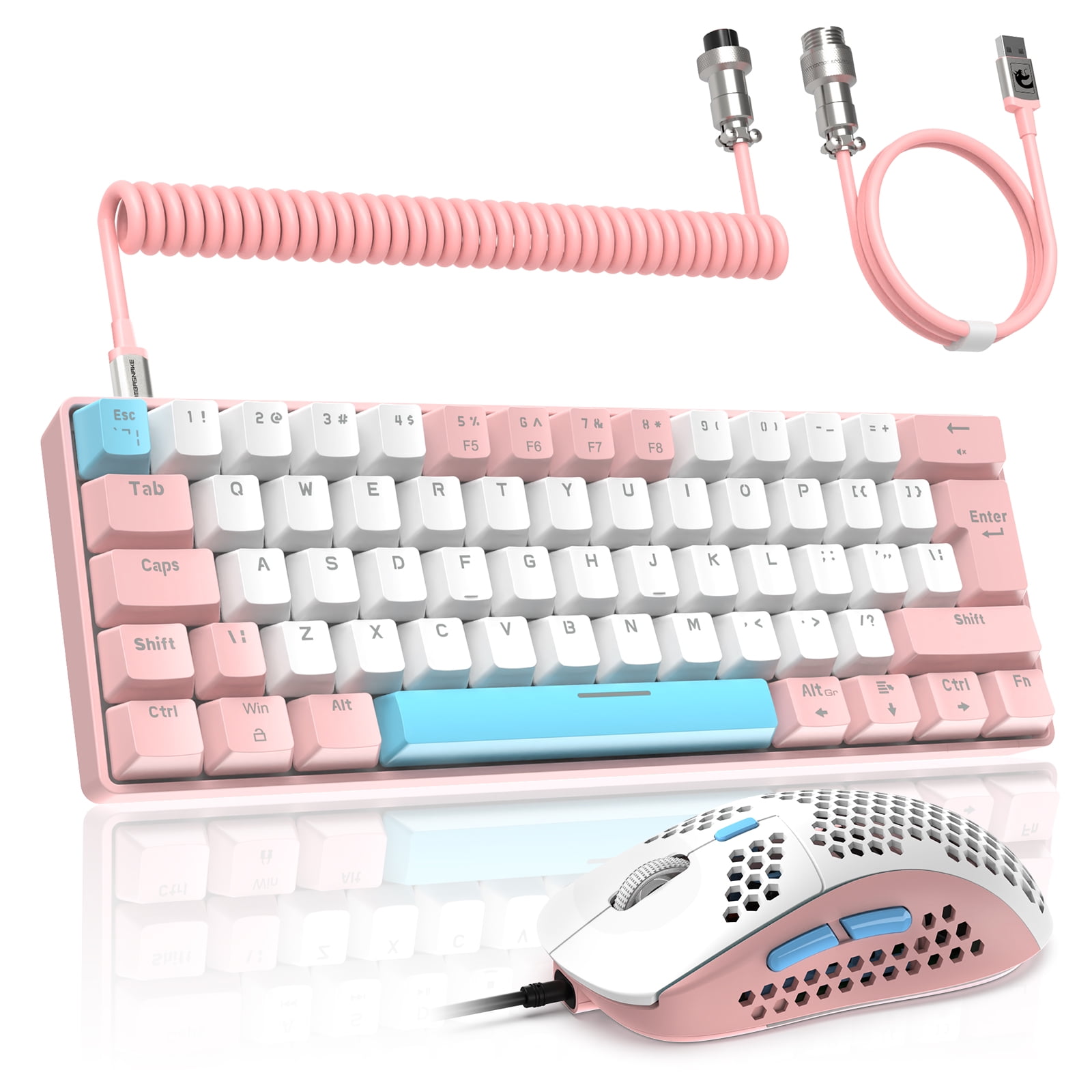 LexonElec T60PRO 60 Mechanical Keyboard and Mouse Combo+Coiled USB C