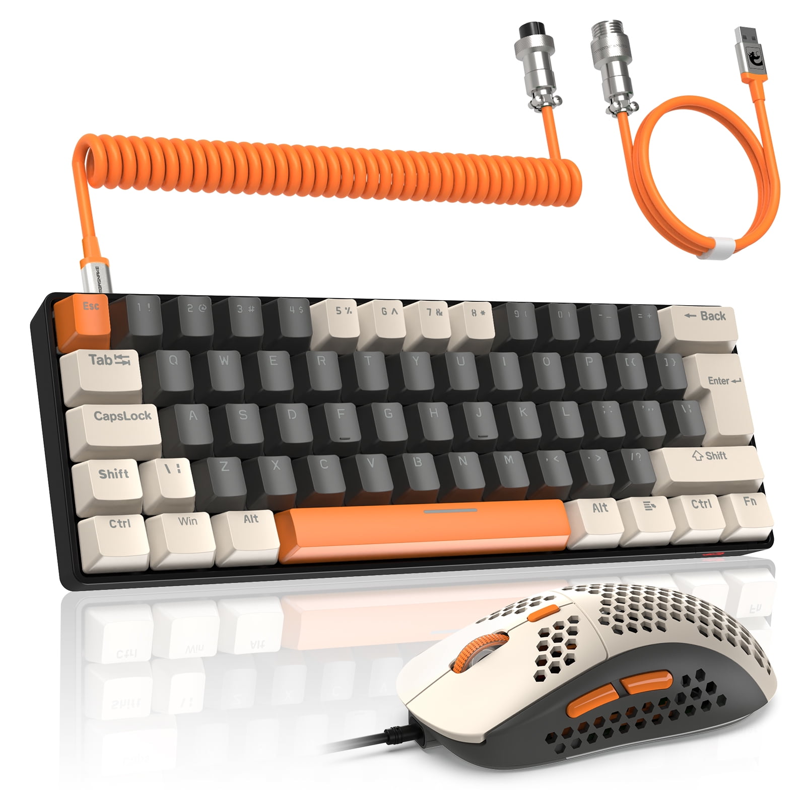 LexonElec T60PRO 60 Mechanical Keyboard and Mouse Combo+Coiled USB C