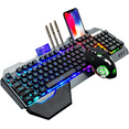 thumbnail image 1 of LexonElec Wireless Gaming Keyboard and Mouse, RGB Backlit Rechargeable Mouse, Removable Hand Rest, Full Size, 1 of 8
