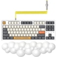 thumbnail image 1 of Lexontech TKL K87 Hot Swappable Gaming Keyboard and Cloud Wrist Rest Pad and Custom Coiled USB C Cable, Wireless 2.4GHz/Bluetooth 5.1/Wired, LIGHTSYNC RGB, Mechanical Keyboard Palm Rest Red Switches, 1 of 10