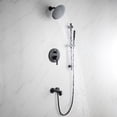 thumbnail image 1 of Lexora  8 in. Luviah Round Rain Shower & Handheld Set, Matte Black, 1 of 8
