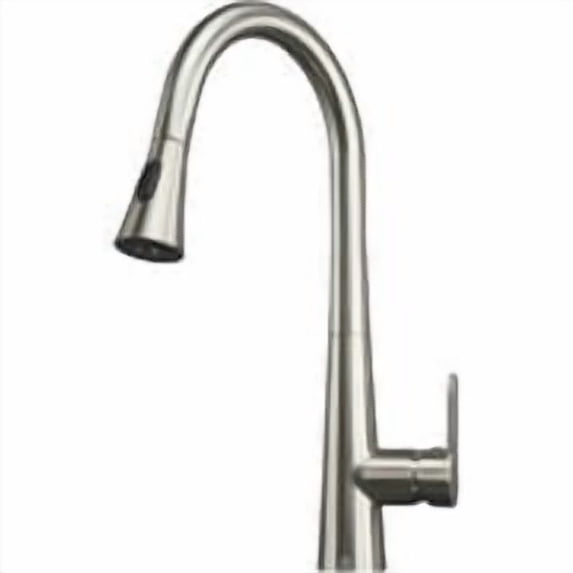 Lexora Home Furio Brass Kitchen Faucet with Pull Out Sprayer in Brushed Nickel