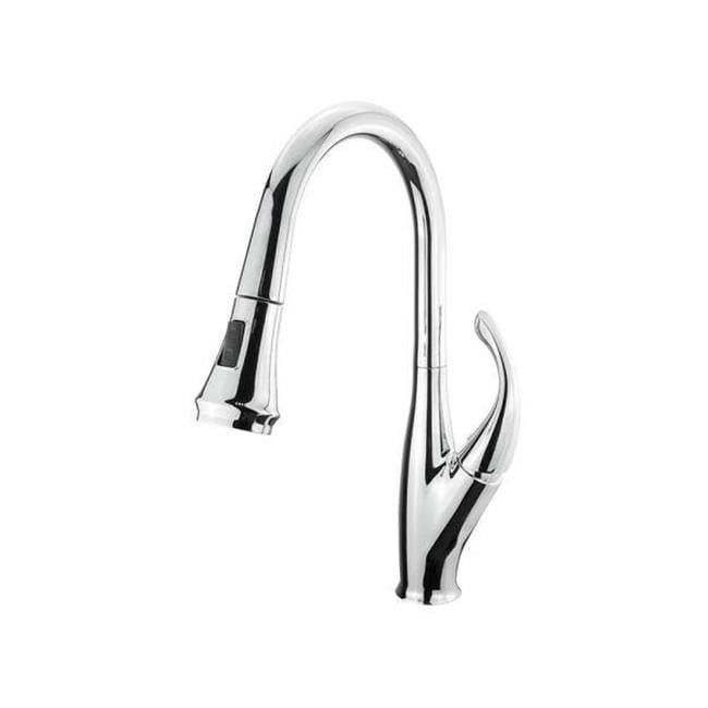 Garbatella Chrome Brass Single-Handle Pull-Down Spray Kitchen Faucet